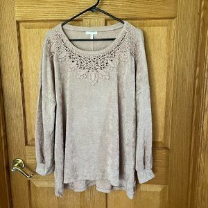 Elegant Crochet Detail Women's Top in Tan